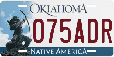 OK license plate 075ADR