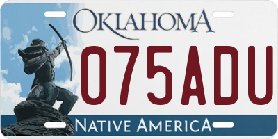 OK license plate 075ADU