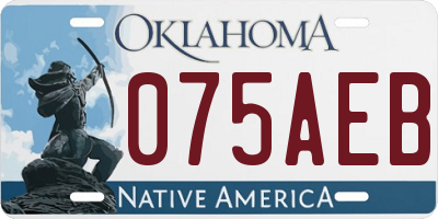 OK license plate 075AEB