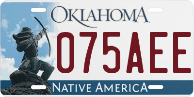 OK license plate 075AEE
