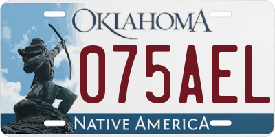 OK license plate 075AEL