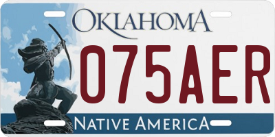 OK license plate 075AER