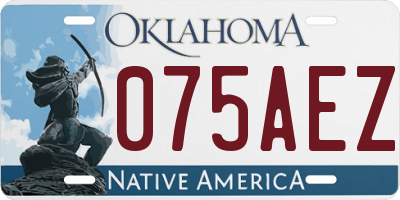 OK license plate 075AEZ