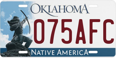 OK license plate 075AFC