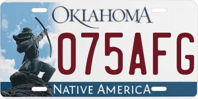 OK license plate 075AFG