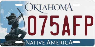 OK license plate 075AFP