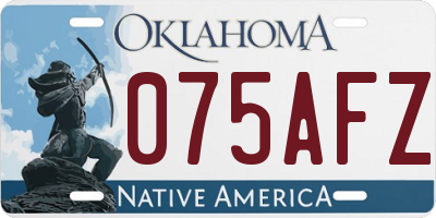 OK license plate 075AFZ