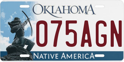 OK license plate 075AGN