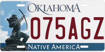 OK license plate 075AGZ