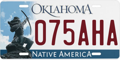 OK license plate 075AHA