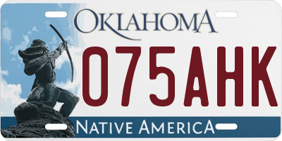 OK license plate 075AHK