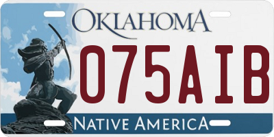 OK license plate 075AIB