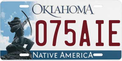 OK license plate 075AIE
