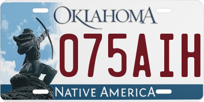 OK license plate 075AIH