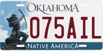 OK license plate 075AIL