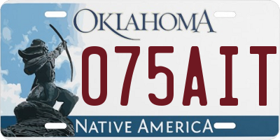 OK license plate 075AIT