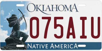 OK license plate 075AIU