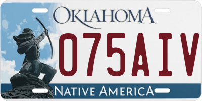 OK license plate 075AIV