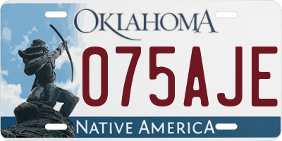 OK license plate 075AJE