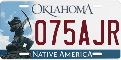 OK license plate 075AJR