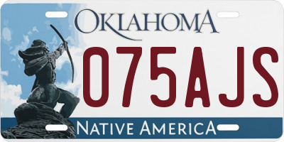 OK license plate 075AJS