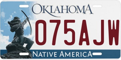 OK license plate 075AJW