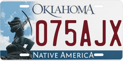 OK license plate 075AJX