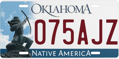 OK license plate 075AJZ