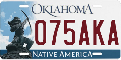 OK license plate 075AKA