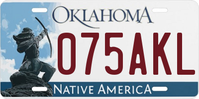 OK license plate 075AKL