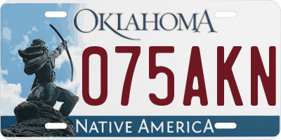 OK license plate 075AKN