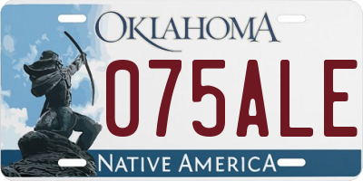 OK license plate 075ALE