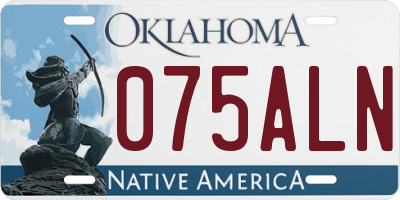 OK license plate 075ALN