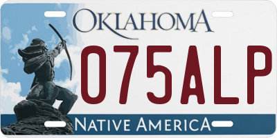 OK license plate 075ALP