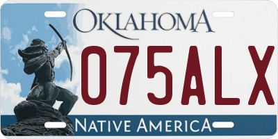 OK license plate 075ALX