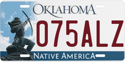 OK license plate 075ALZ