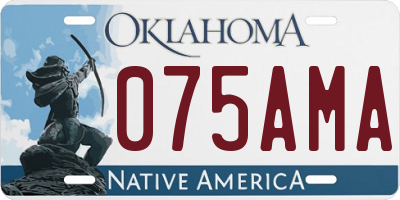 OK license plate 075AMA