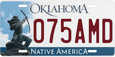 OK license plate 075AMD
