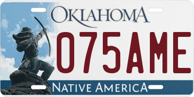 OK license plate 075AME