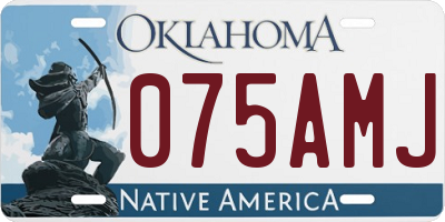 OK license plate 075AMJ