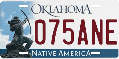 OK license plate 075ANE
