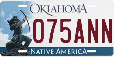 OK license plate 075ANN