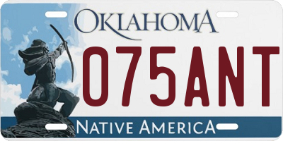 OK license plate 075ANT