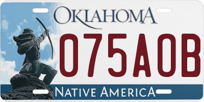 OK license plate 075AOB
