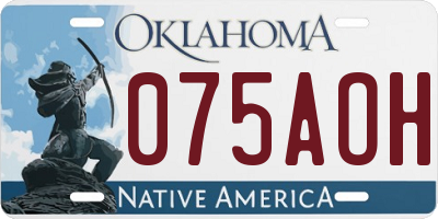 OK license plate 075AOH