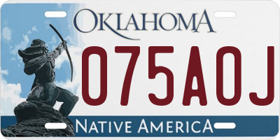 OK license plate 075AOJ