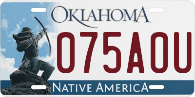OK license plate 075AOU