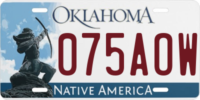 OK license plate 075AOW