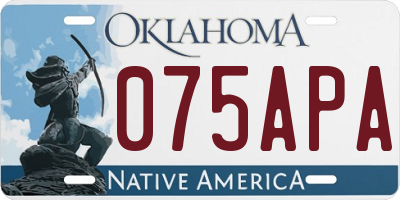 OK license plate 075APA