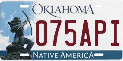 OK license plate 075API